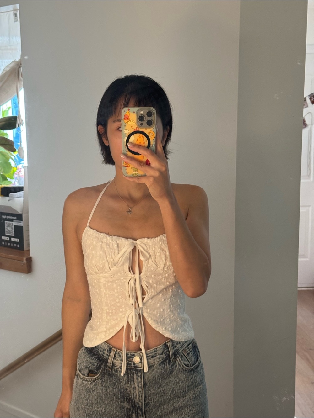 Princess Polly White Eyelet Halter Top